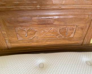 The headboard of the twin bed