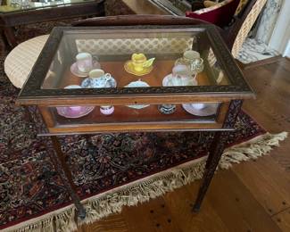 Mahogany carved display case