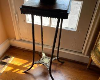 Brass plant stand with marble top