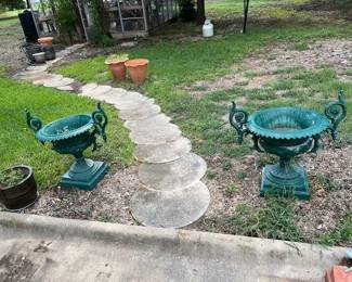 Vintage metal planters