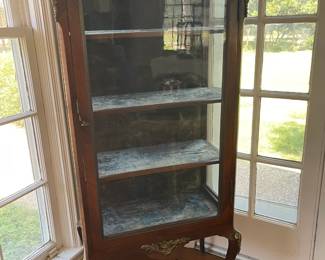 Antique French Louis XV mahogany Ormolu, display Vitrine with four display shelves