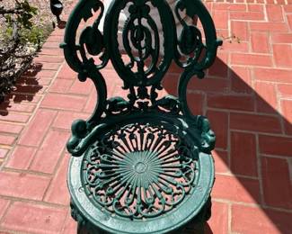 One of the iron garden chairs