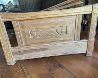 A. Brandt Co. Ranch Oak twin bed foot board. This vintage furniture is highly collectible.