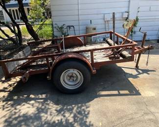Thia ia a tilt trailer made by C&S Trailer. Overall length is about 11ft. The bed is 5ft X 8ft. We have the title in hand.