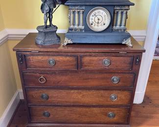 Antique chest of drawers with fold out table top