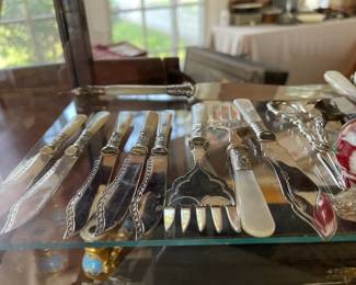 Antique flatware with Mother of Pearl handles