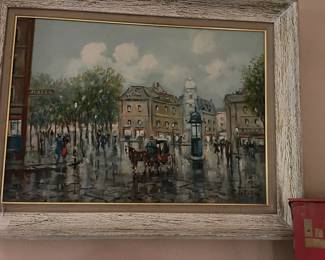 Vintage Vienna Street Scene, this one is located in the toy room