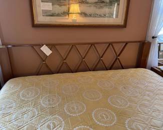 Mid-Century Modern King headboard, made by the Johnson Furniture Co. Grand Rapids Mich. and designed by Paul Frankl