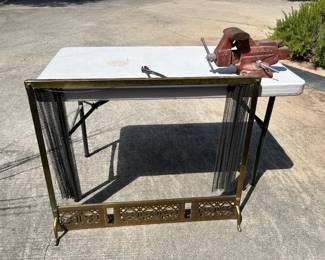 Vintage Fire screen opens and closes with a chain pull.