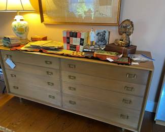 Mid-Century Modern Dresser with 8 drawers, made by The Johnson Furniture Co. Grand Rapids Mich. and designed by Paul Frankl