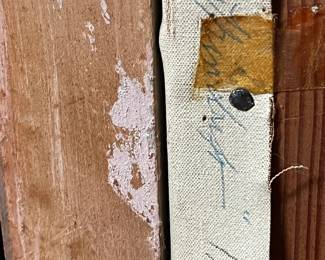 Notations on the revers side of the Knox canvas