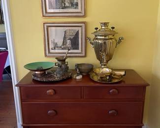 Solid maple server with three drawers