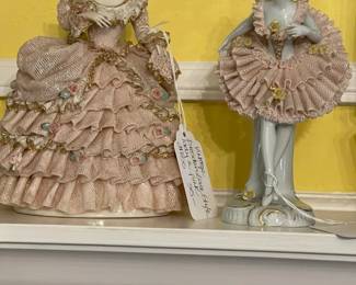 Vintage Dresden lace style ceramics