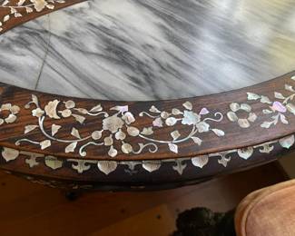 A close look at the inlay and marble