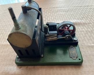 We have here a live steam engine made by SEL Signaling Equipment LTD. This can be found in one of the showcases at the checkout counter