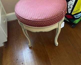French Provincial style stool with upholstered seat