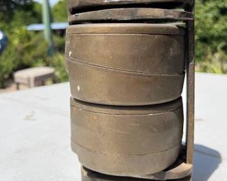 Vintage Hanau brass denture press