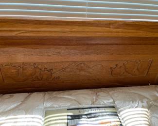 The headboard detail of the full bed
