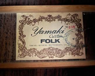Yamaki custom folk guitar label
