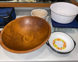 Wooden dough bowl