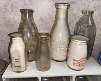 Vtg. Milk bottles