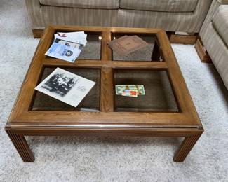 Glass top coffee table