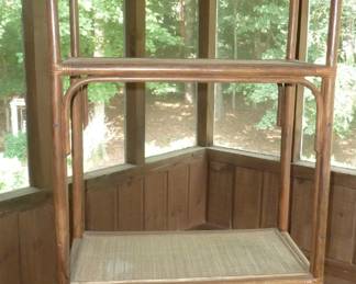vintage wicker shelving