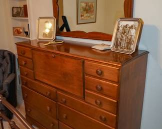 Large maple secretary chest