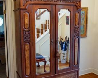 Large walnut wardrobe