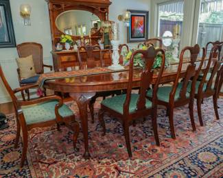 Queen Anne dining table and chairs by Century Furniture
