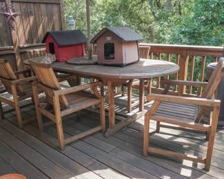 Nauteak teak wood dining table and chairs