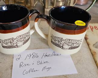 HARDEES RISE AND SHINE COFFEE MUGS