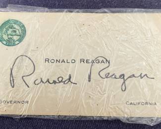 Ronald Reagan Autographed Business Card