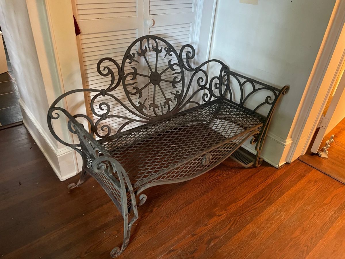 Antique Iron Garden Bench