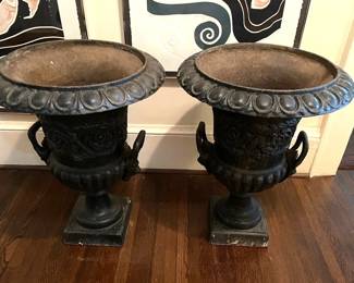 Antique Cast Iron Urns