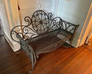 Antique Iron Garden Bench