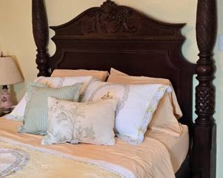 Tall Four Post Mahogany Queen Bed