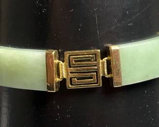 14K Gold Jadeite Link Bracelet