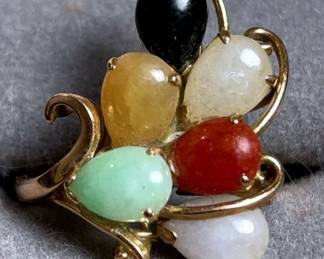 14k Stone Cluster Ring