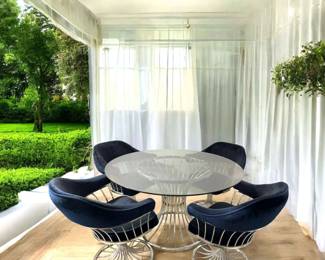 Vintage Chrome 5Piece Tulip Dining Set