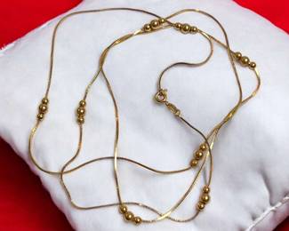 Italian 14k Gold Ball Chain Necklace