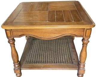 Mid Century Cane Bottom Side Table