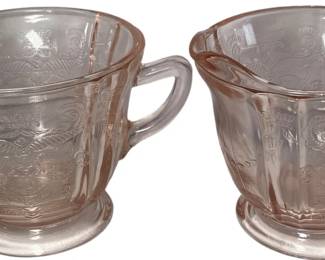 Depression Glass Sugar and Creamer