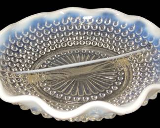 Fenton Moonstone Hobnail Sectioned Bowl