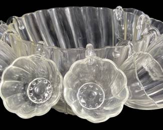 Hazel Atlas Punch Bowl and Cups