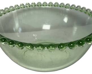 Imperial Uranium Glass Candlewick Bowl