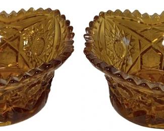 Amber Pressed Glass Bowls