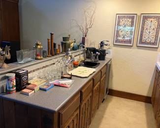 Bar supplies and decor.  