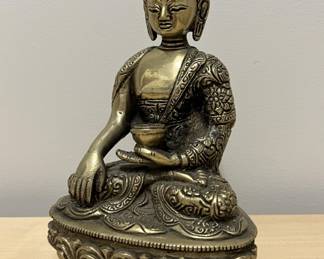 Lot 60 | 7" Heavy Cast Brass Buddha Statue Figurine
