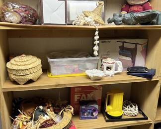 Lot 139 | Vintage Shell Wind Chimes, Statue, Basket, more
